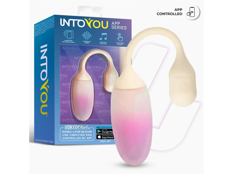 NexEgg Huevo Vibrador Silicona Doble capa App Beige Rosa