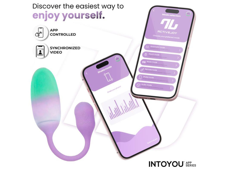 NexEgg Huevo Vibrador Silicona Doble capa con App Lila Pistacho
