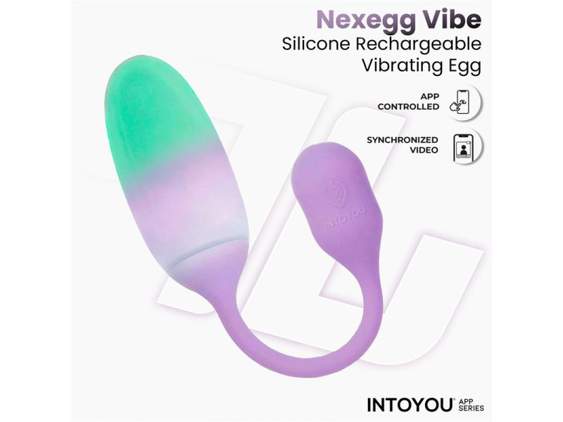 NexEgg Huevo Vibrador Silicona Doble capa con App Lila Pistacho