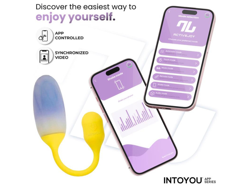 NexEgg Huevo Vibrador Doble Capa Silicona App Amarillo Purpura