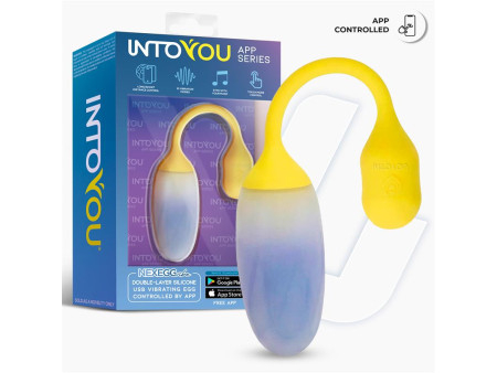 NexEgg Huevo Vibrador Doble Capa Silicona App Amarillo Purpura