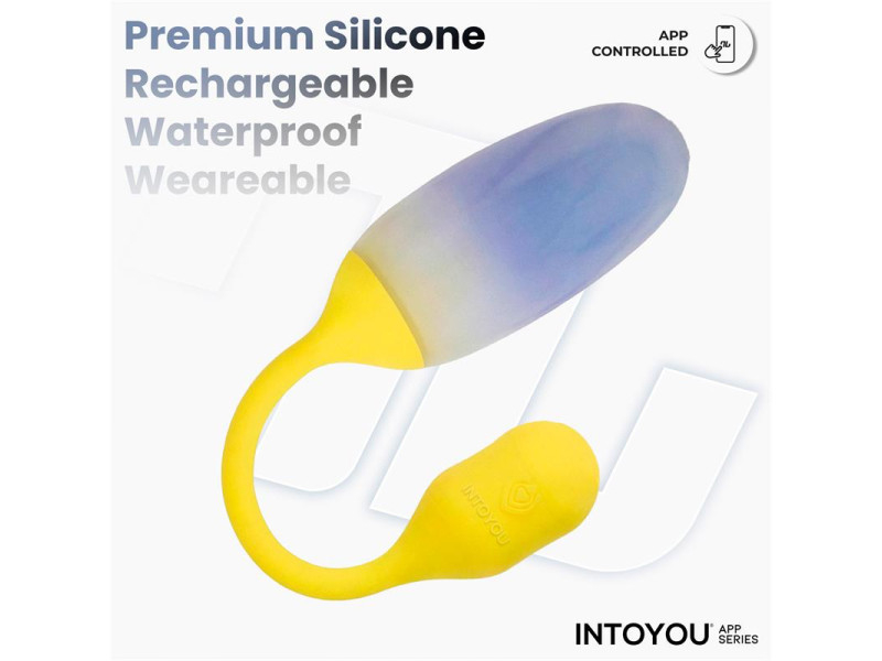 NexEgg Huevo Vibrador Doble Capa Silicona App Amarillo Purpura