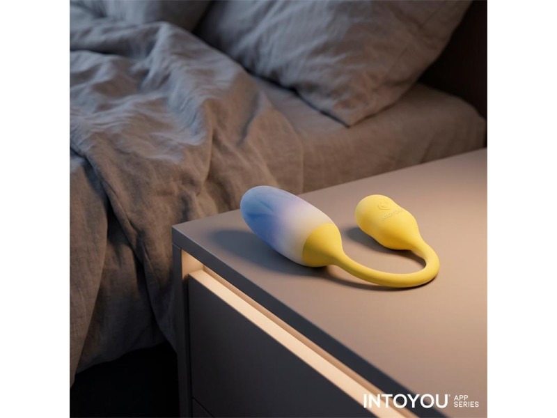 NexEgg Huevo Vibrador Doble Capa Silicona App Amarillo Purpura