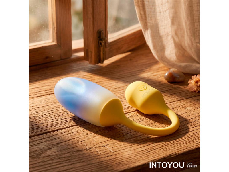 NexEgg Huevo Vibrador Doble Capa Silicona App Amarillo Purpura
