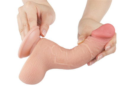Dildo Dual Layer Piel Deslizante Retractil 75