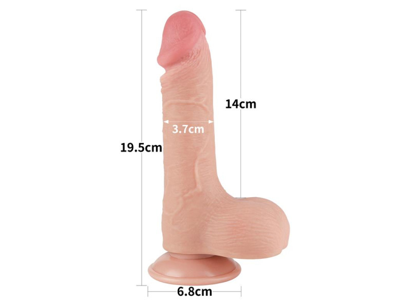 Dildo Dual Layer Piel Deslizante Retractil 75