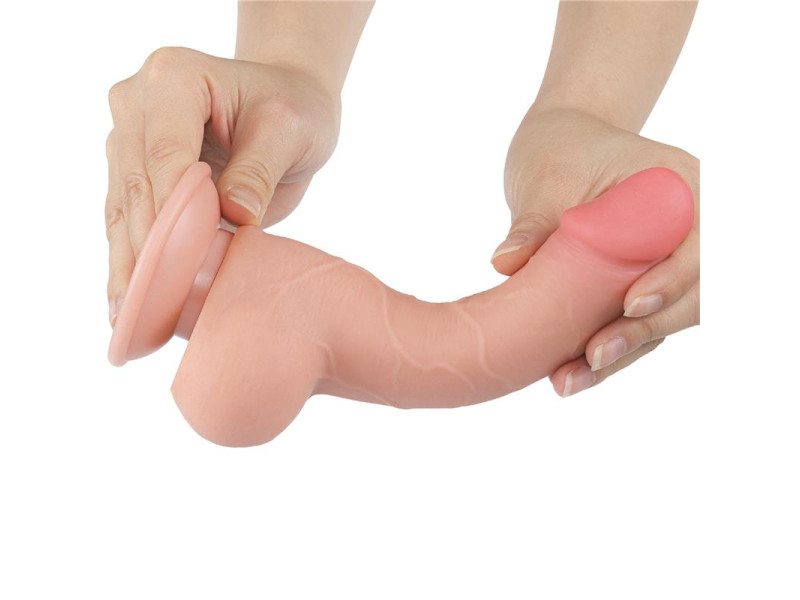 Dildo Dual Layer Piel Deslizante Retractil 75