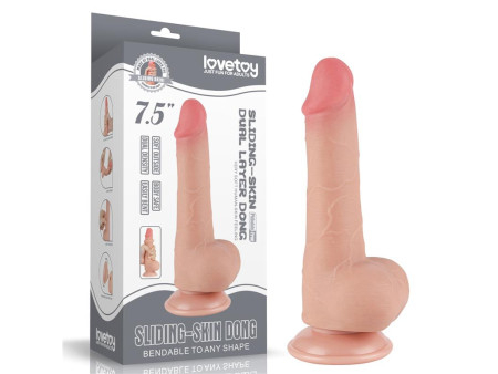 Dildo Dual Layer Piel Deslizante Retractil 75