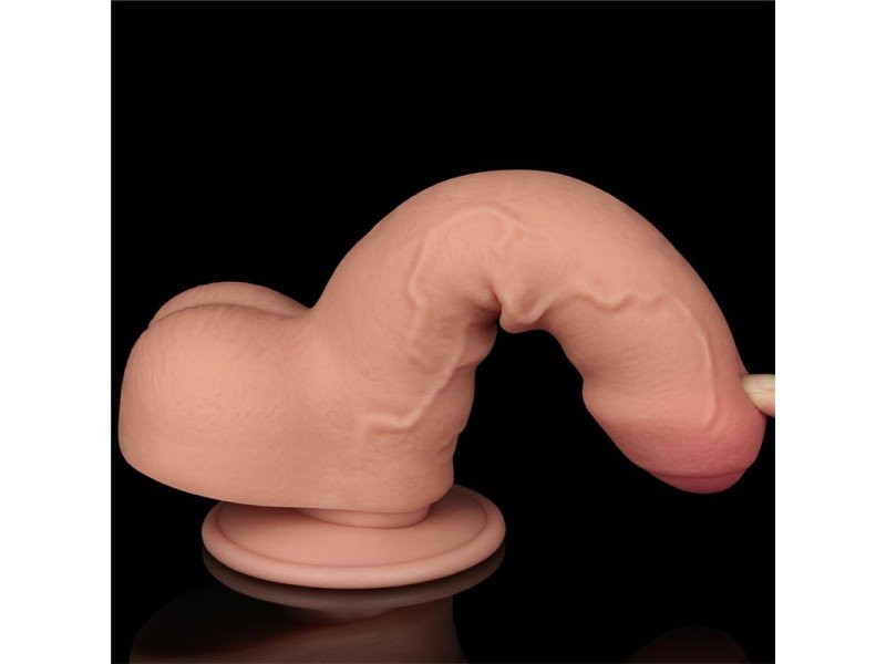 Dildo Dual Layer Piel Deslizante Retractil 7