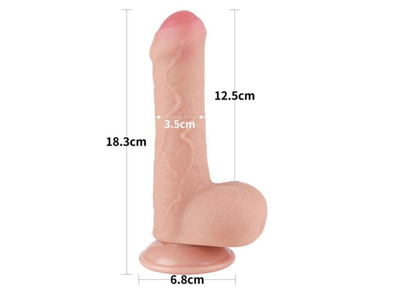 Dildo Dual Layer Piel Deslizante Retractil 7