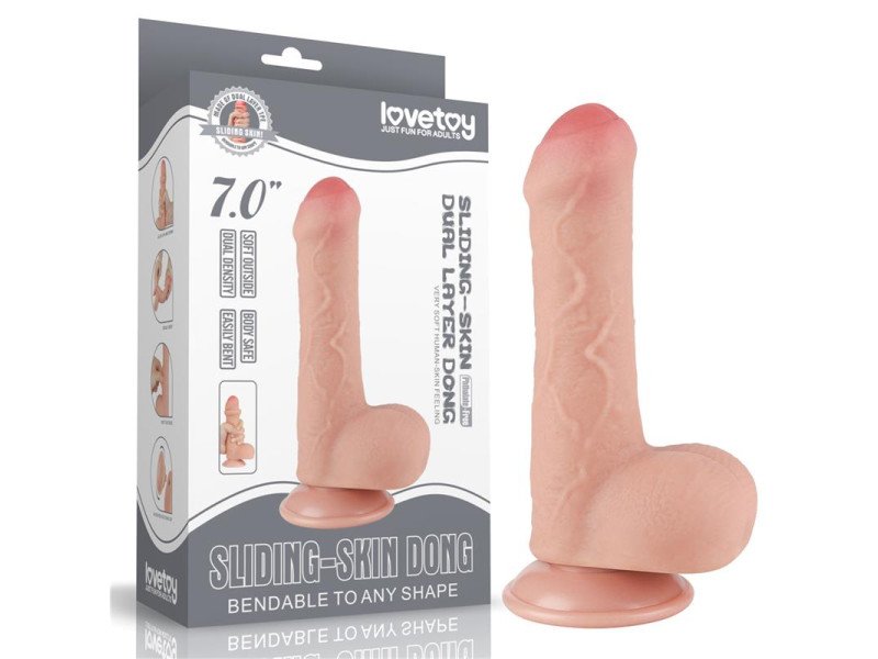 Dildo Dual Layer Piel Deslizante Retractil 7
