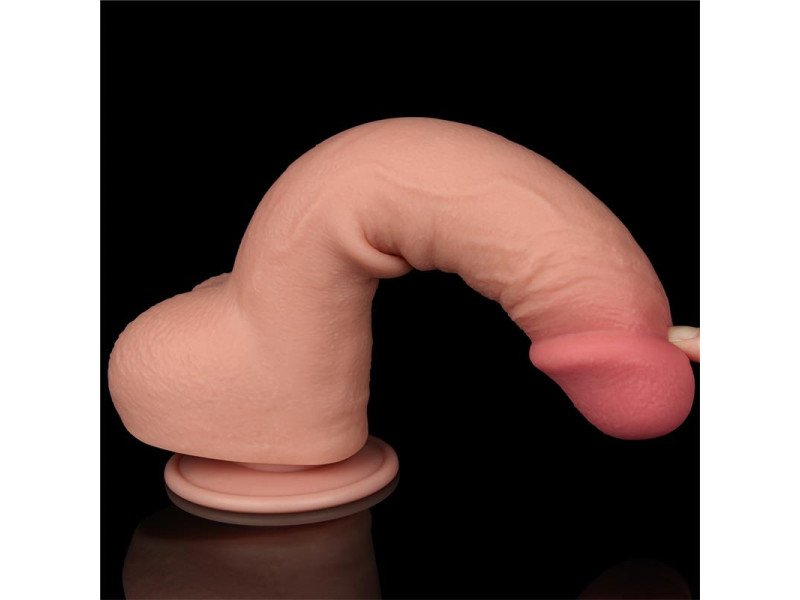 Dildo Dual Density Piel Deslizante Retractil 95