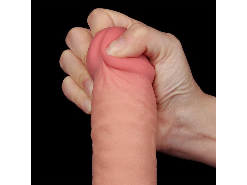 Dildo Dual Density Piel Deslizante Retractil 95