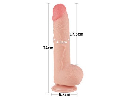 Dildo Dual Density Piel Deslizante Retractil 95