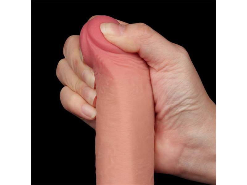 Dildo Dual Density Piel Deslizante Retractil 9