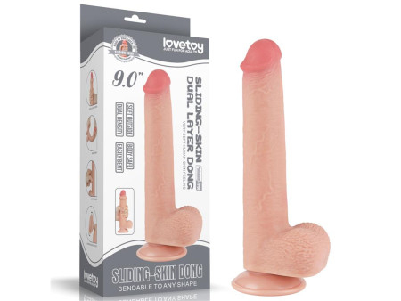 Dildo Dual Density Piel Deslizante Retractil 9 Dildo Dual Density Piel Deslizante Retractil 9