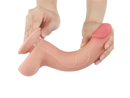 Dildo Dual Density Piel Deslizante Retractil 85