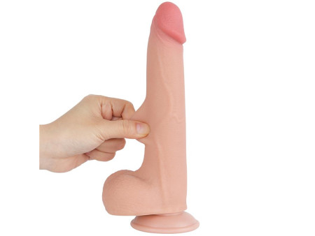 Dildo Dual Density Piel Deslizante Retractil 85