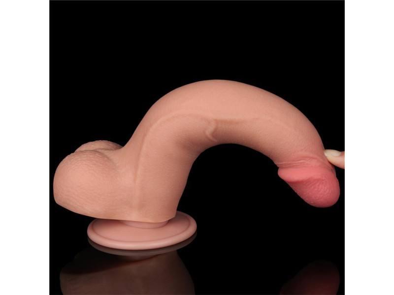 Dildo Dual Density Piel Deslizante Retractil 85
