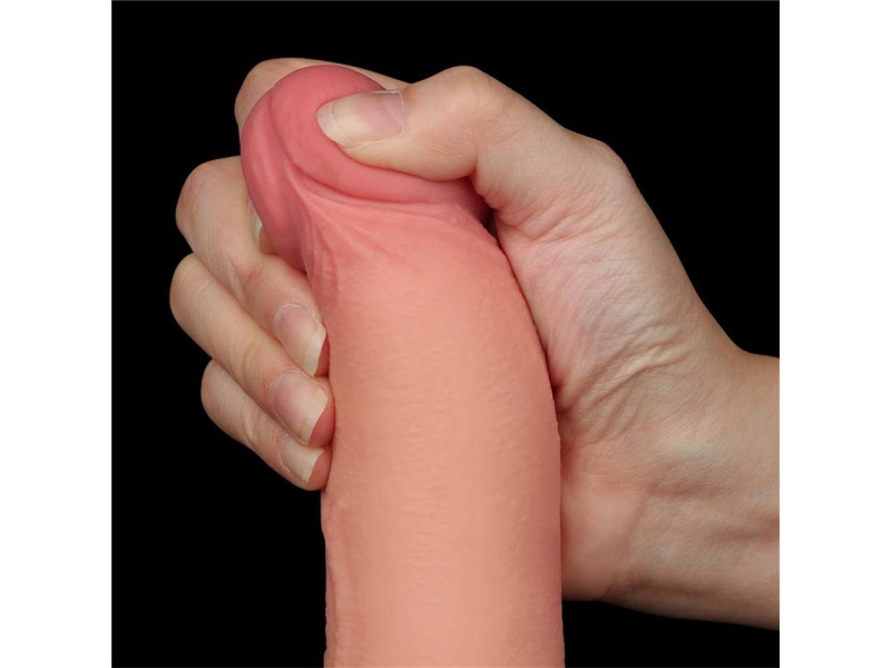 Dildo Dual Density Piel Deslizante Retractil 85