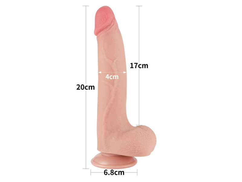 Dildo Dual Density Piel Deslizante Retractil 85