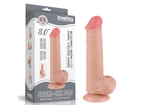 Dildo Dual Layer Piel Deslizante Retractil 8
