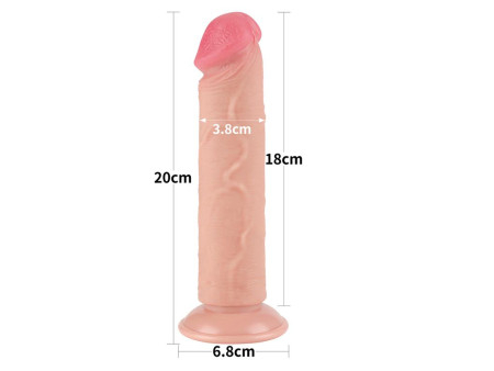 Dildo Dual Layer Piel Deslizante Retractil 8