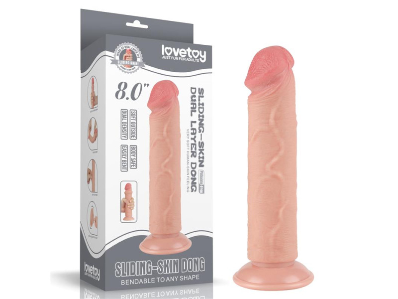 Dildo Dual Layer Piel Deslizante Retractil 8