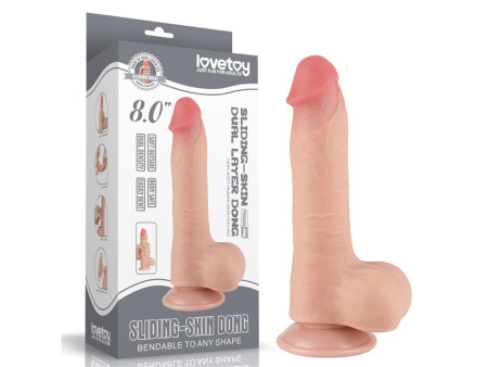Dildo Dual Layer Piel Deslizante Retractil 8