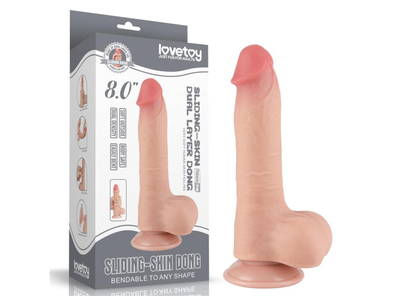Dildo Dual Layer Piel Deslizante Retractil 8