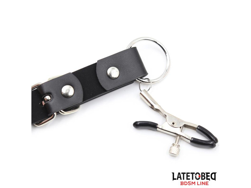 Correas de Bondage para Piernas con Pinzas para Clitoris