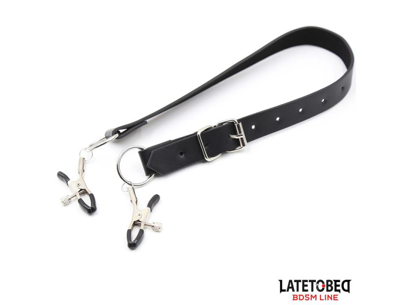 Correas de Bondage para Piernas con Pinzas para Clitoris