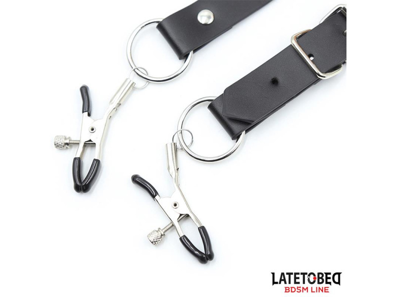 Correas de Bondage para Piernas con Pinzas para Clitoris