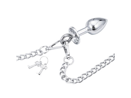 Esposas de Metal con Cadena y Plug Anal