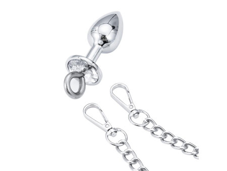 Esposas de Metal con Cadena y Plug Anal