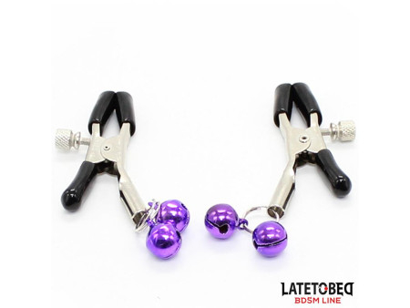 Pinzas para Pezones con Cascabeles Purpura Pinzas para Pezones con Cascabeles Purpura