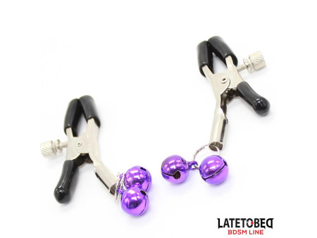 Pinzas para Pezones con Cascabeles Purpura Pinzas para Pezones con Cascabeles Purpura