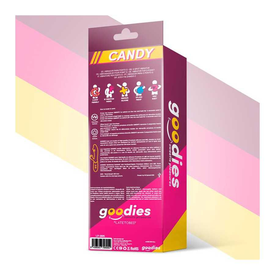 Candy Vibrador con Conejito Punto G USB Silicona Fucshia