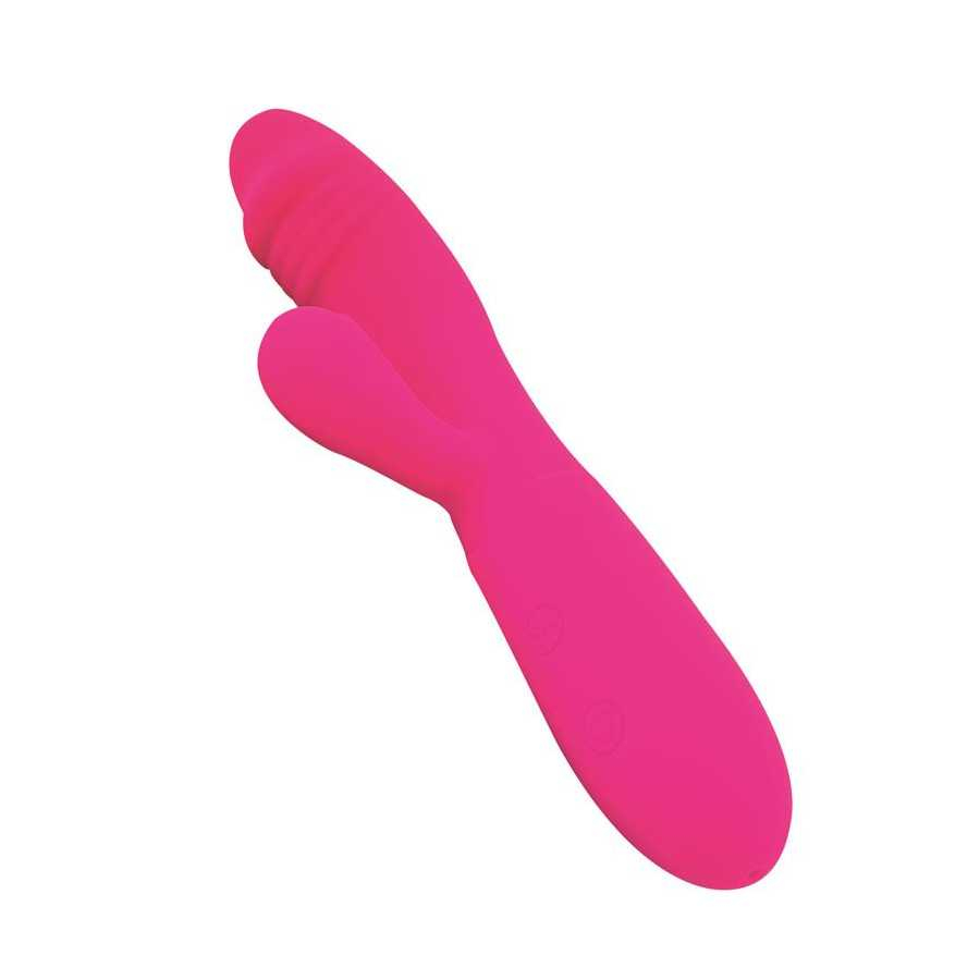 Candy Vibrador con Conejito Punto G USB Silicona Fucshia