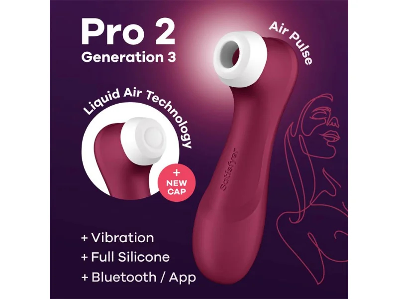 Pro 2 Gen 3 Liquid Air Technology Succion y Vibracion App Connect Wine Red Rojo Vino