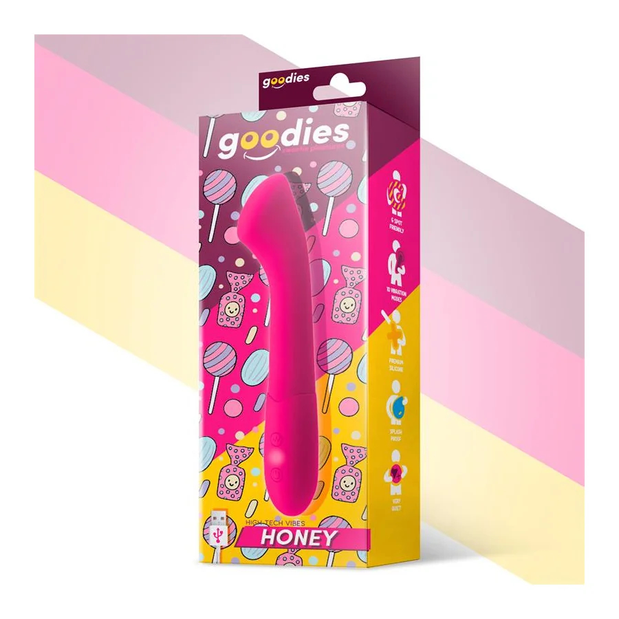 Honey Vibrador Punto G Silicona USB Fuchsia