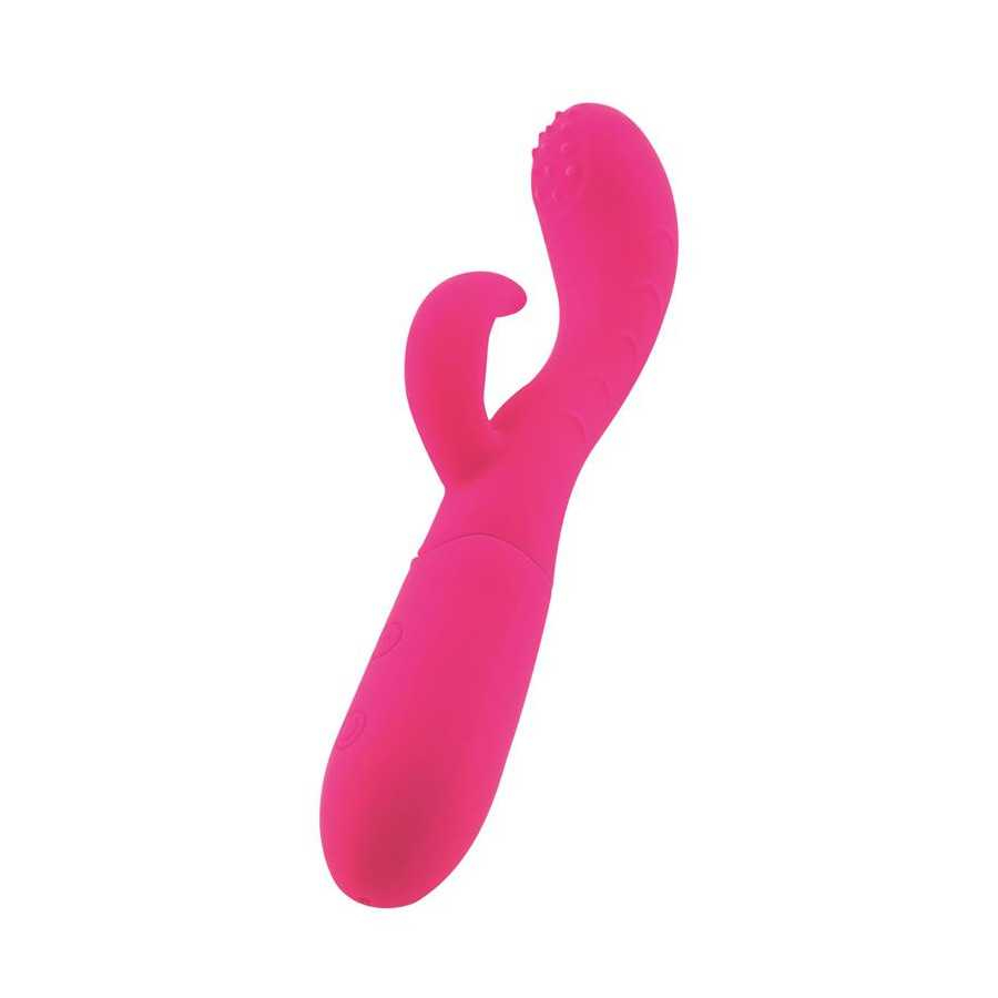 Cakey Vibrador Punto G y Conejito USB Silicona Fuchsia