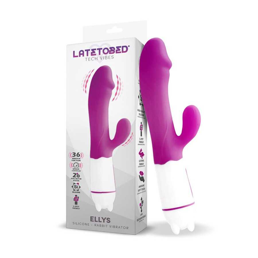 Ellys Vibrador USB 36 Funciones Silicona Purpura