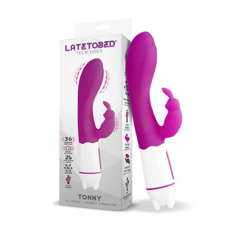 Tonny Vibrador USB Punto G 36 Funciones Silicona Purpura