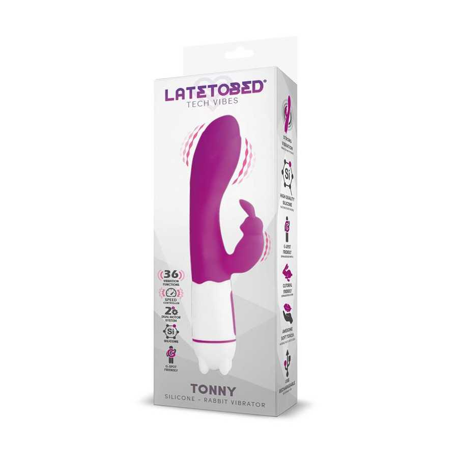 Tonny Vibrador USB Punto G 36 Funciones Silicona Purpura