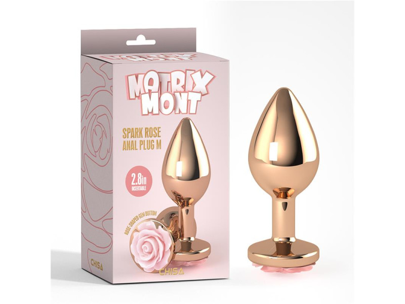 Plug Anal con Joya de Rosa Color Rose Talla M Plug Anal con Joya de Rosa Color Rose Talla M