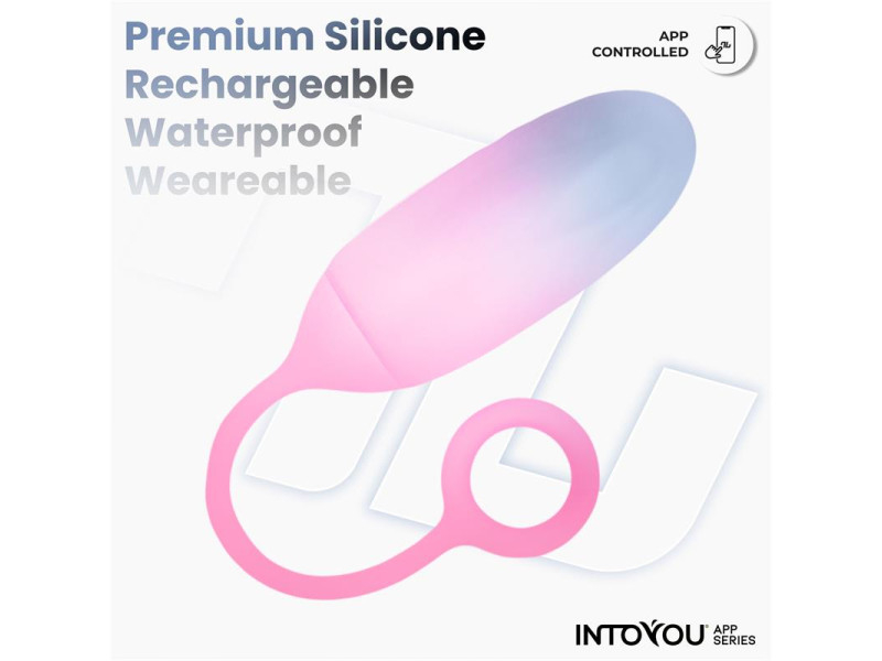 Huevo Silicona Doble Capa con APP Azul Rosa