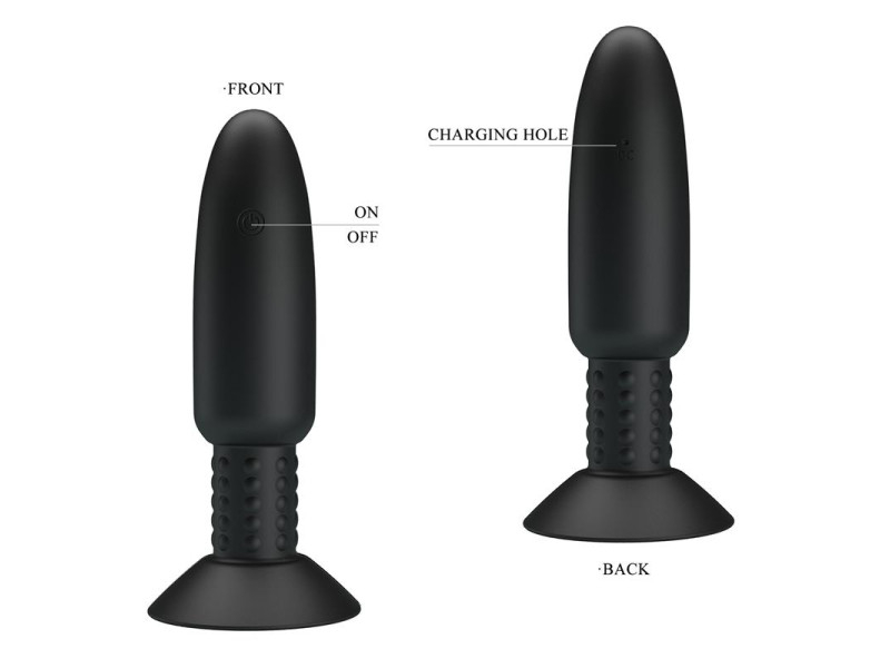 Plug Anal con Vibracion y Rotacion con Control Remoto USB