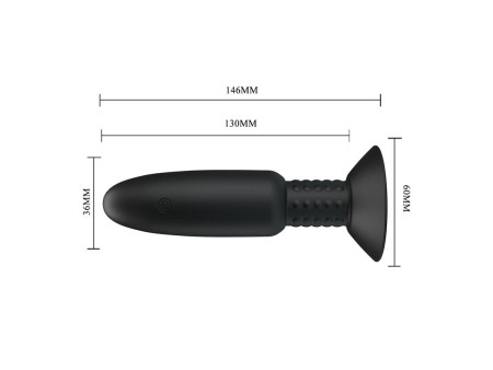 Plug Anal con Vibracion y Rotacion con Control Remoto USB
