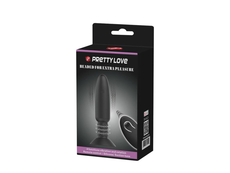 Plug Anal con Vibracion y Rotacion con Control Remoto USB